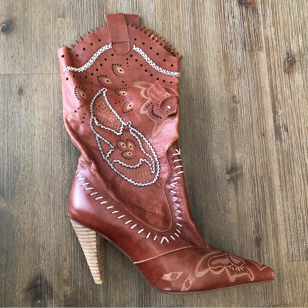 Chocolat Western Leather Brown Boots